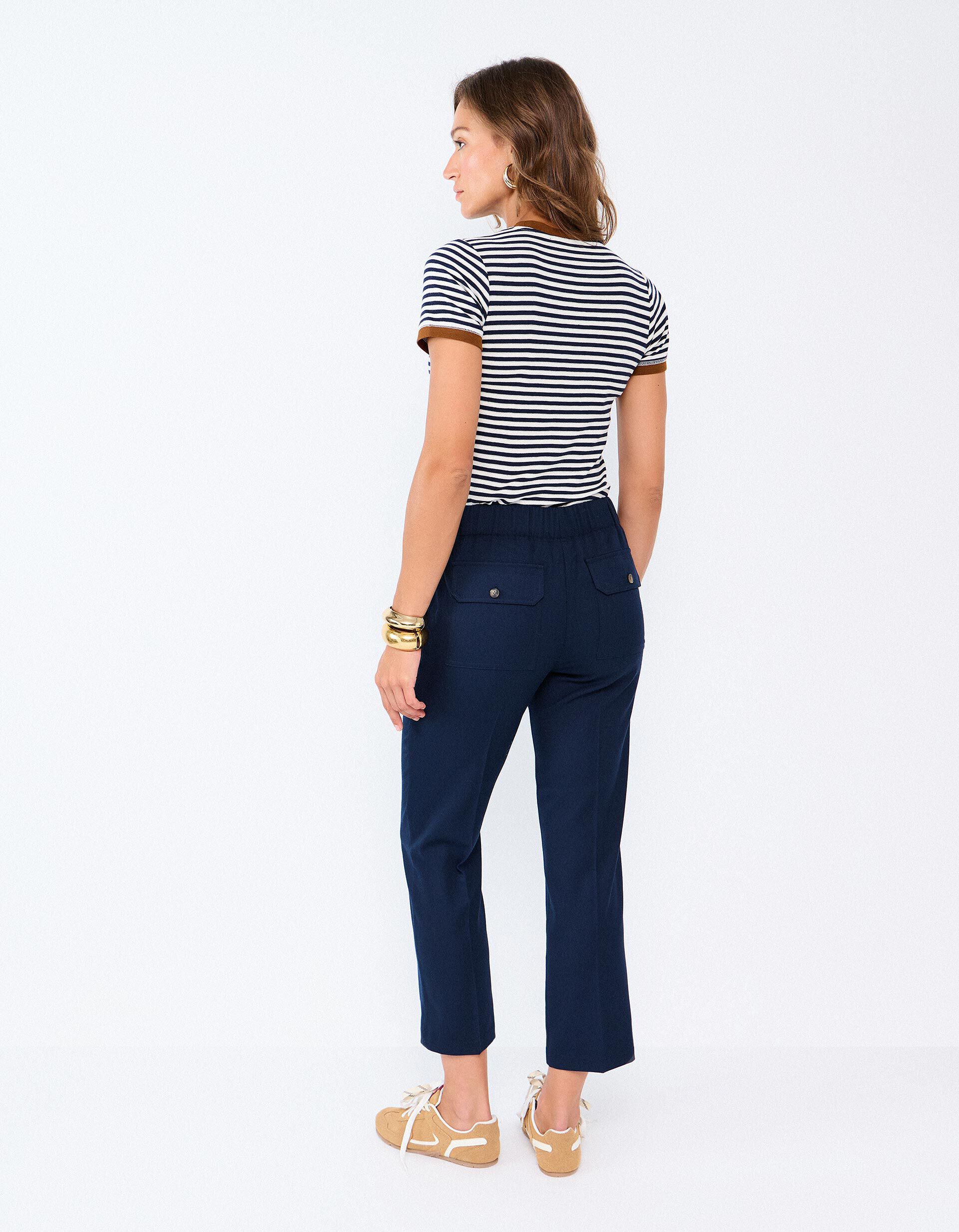 Comprar Online Cal&ccedil;as Com Cintura El&aacute;stica, Mulher, Azul Escuro
