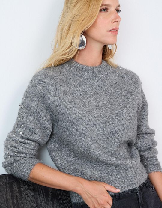 Comprar Online Camisola De Malha, Mulher, Cinzento