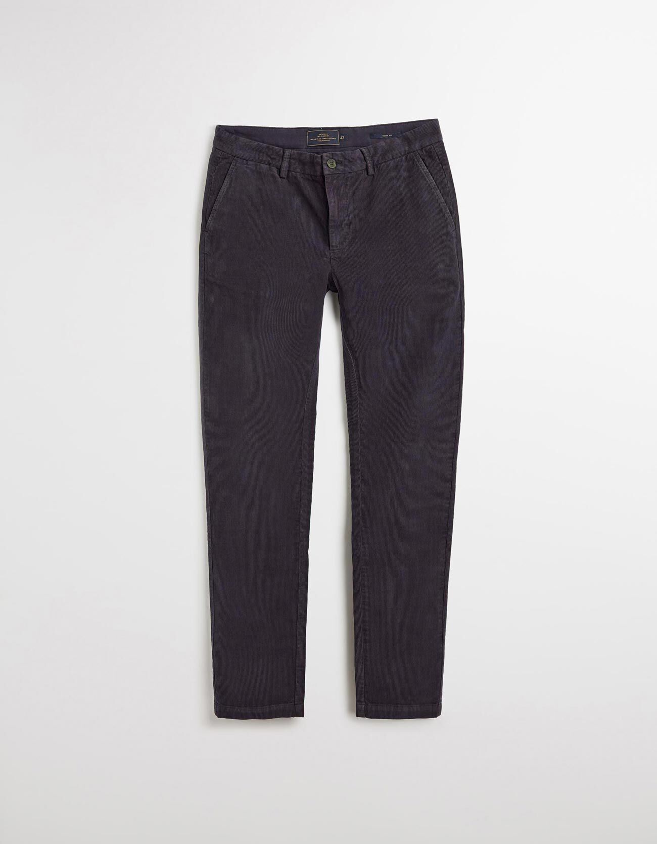 Comprar Online Cal&ccedil;as Chino de Bombazina, Homem, Azul Escuro