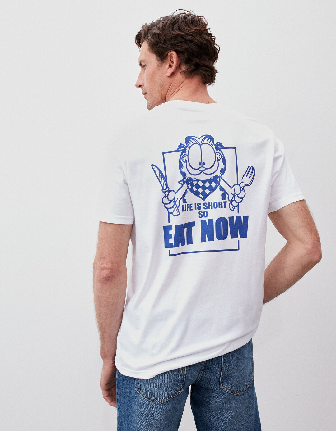 T-shirt 'Garfield', Homem, Branco