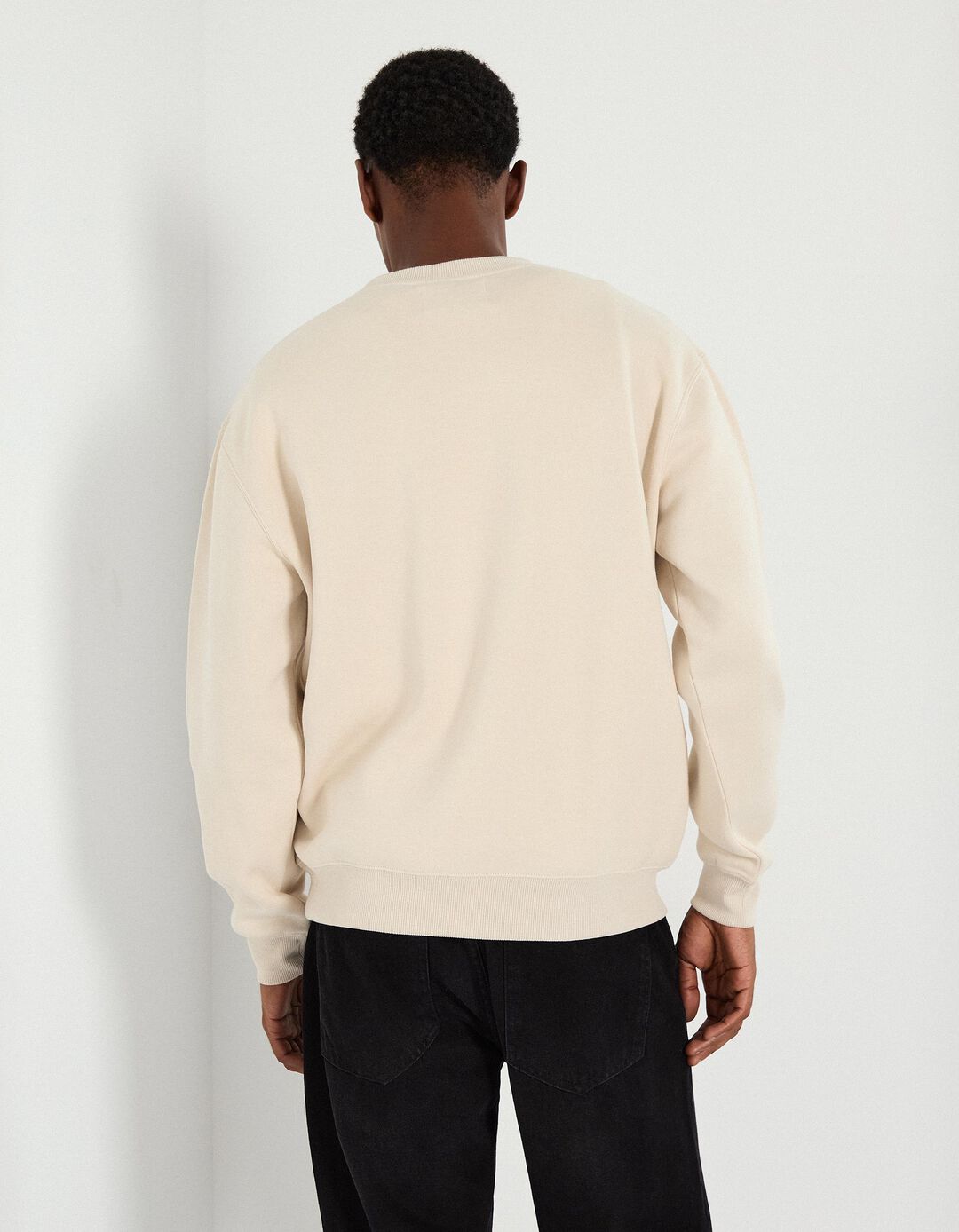 Sweatshirt de Felpa, Homem, Bege Claro