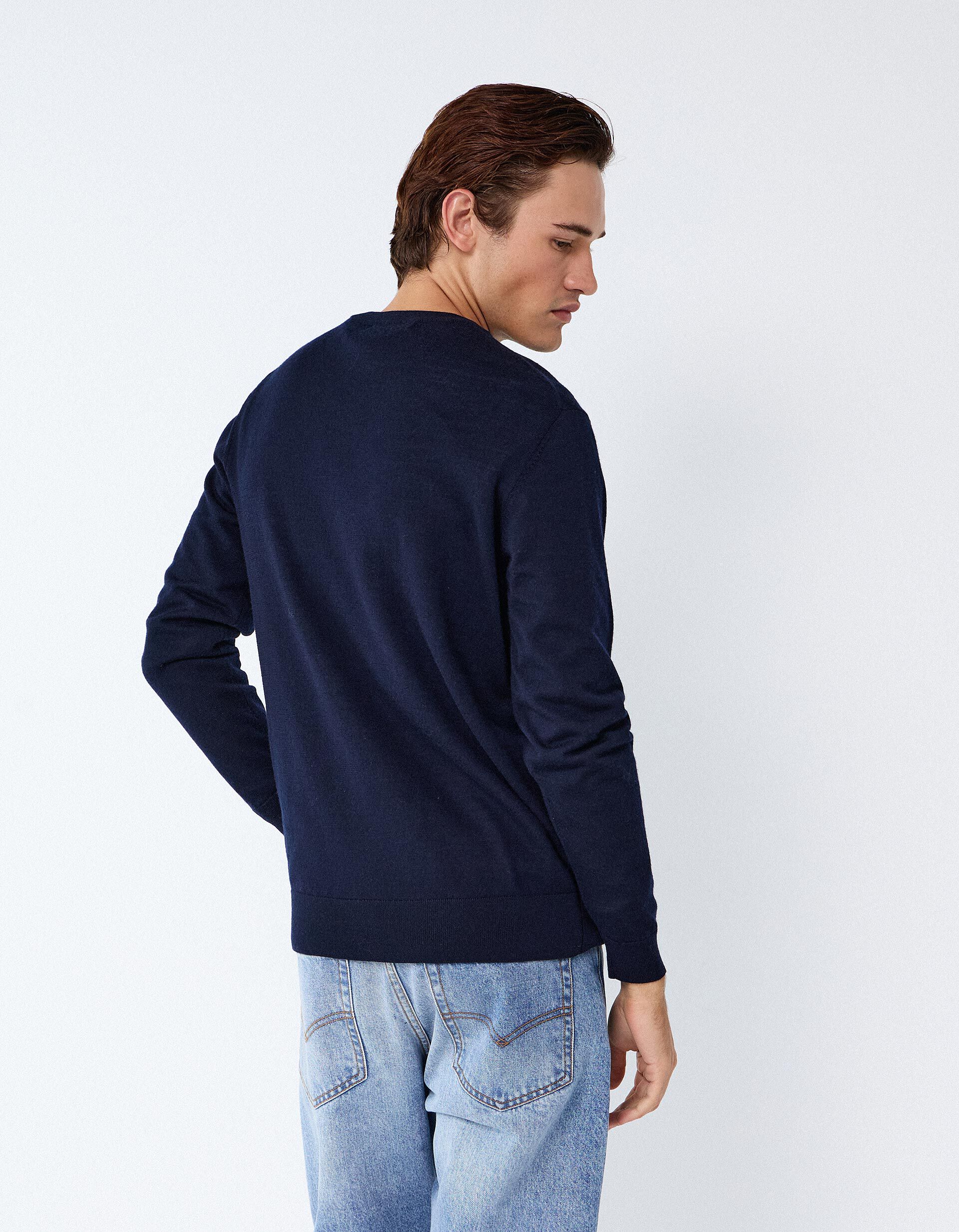 Comprar Online Camisola De L&atilde; Merino, Homem, Azul Escuro