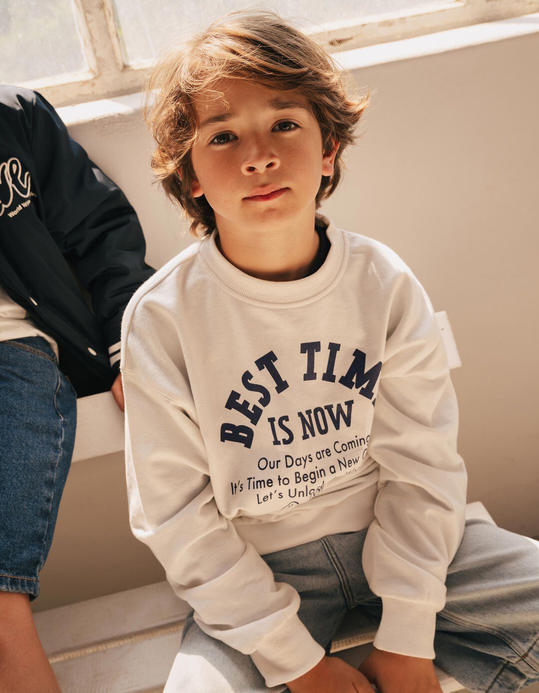 Sweatshirt De Felpa, Menino, Branco