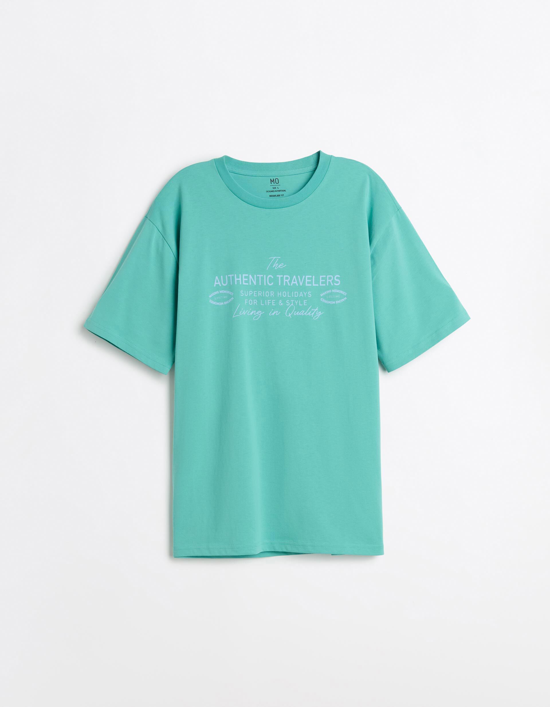 Comprar Online T-shirt Estampada, Homem, Verde Claro 
