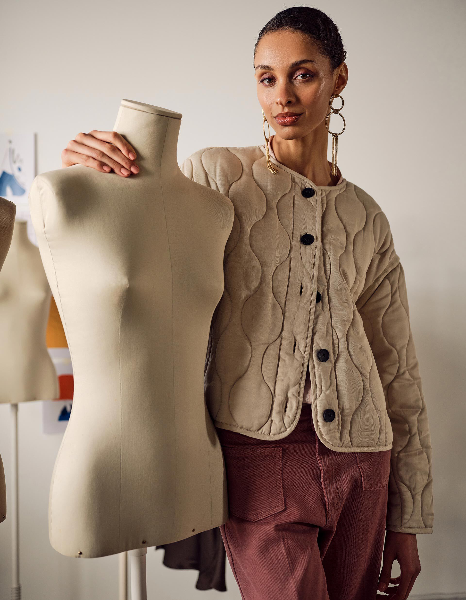 Comprar Online Casaco Acolchoado, Mulher, Bege