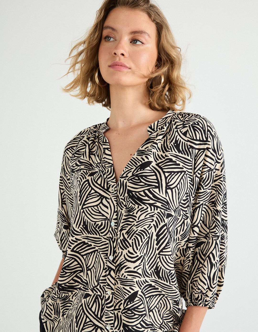 Blusa Viscose, Mulher, Bege Claro