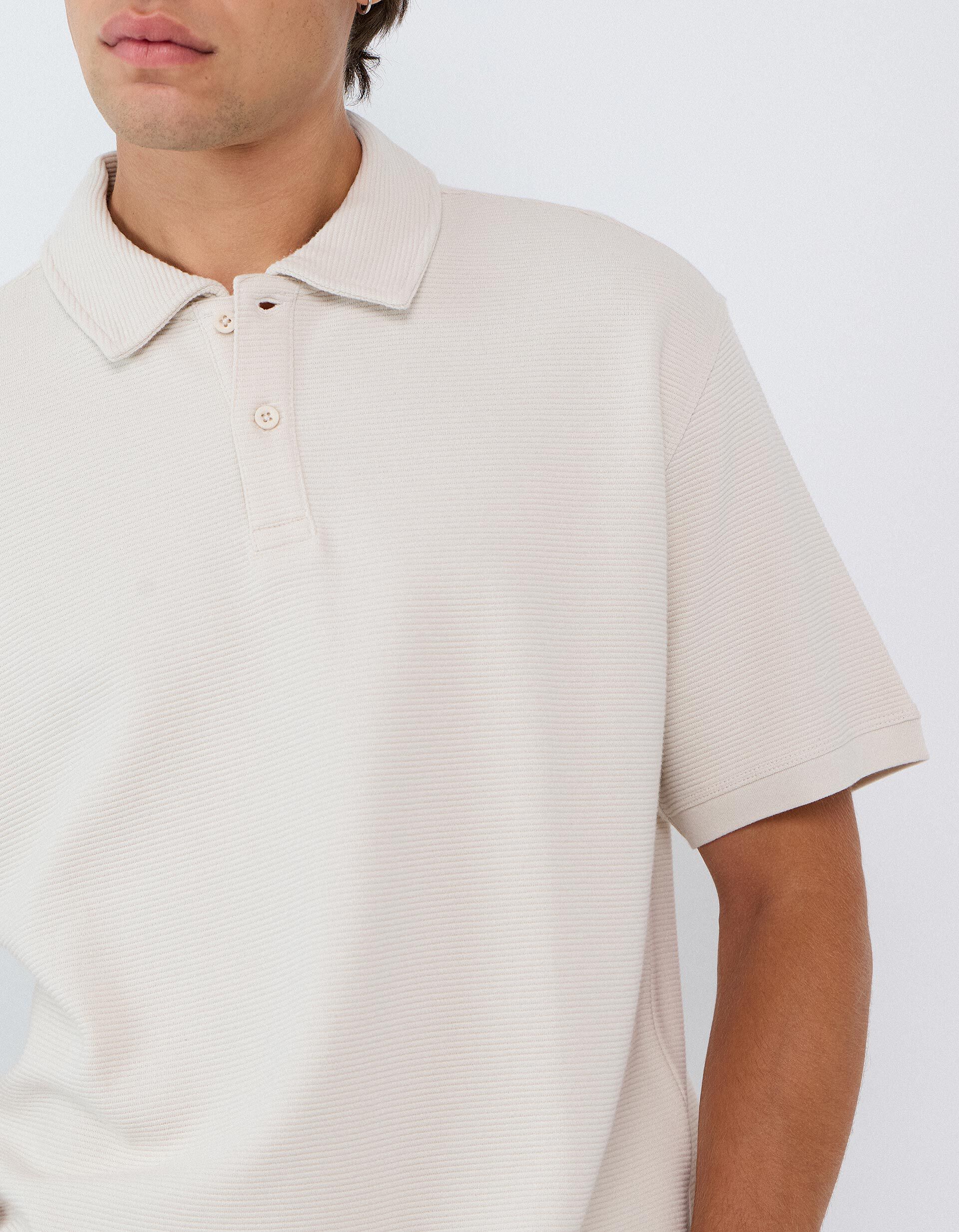 Comprar Online Polo De Malha Texturada, Homem, Bege Claro