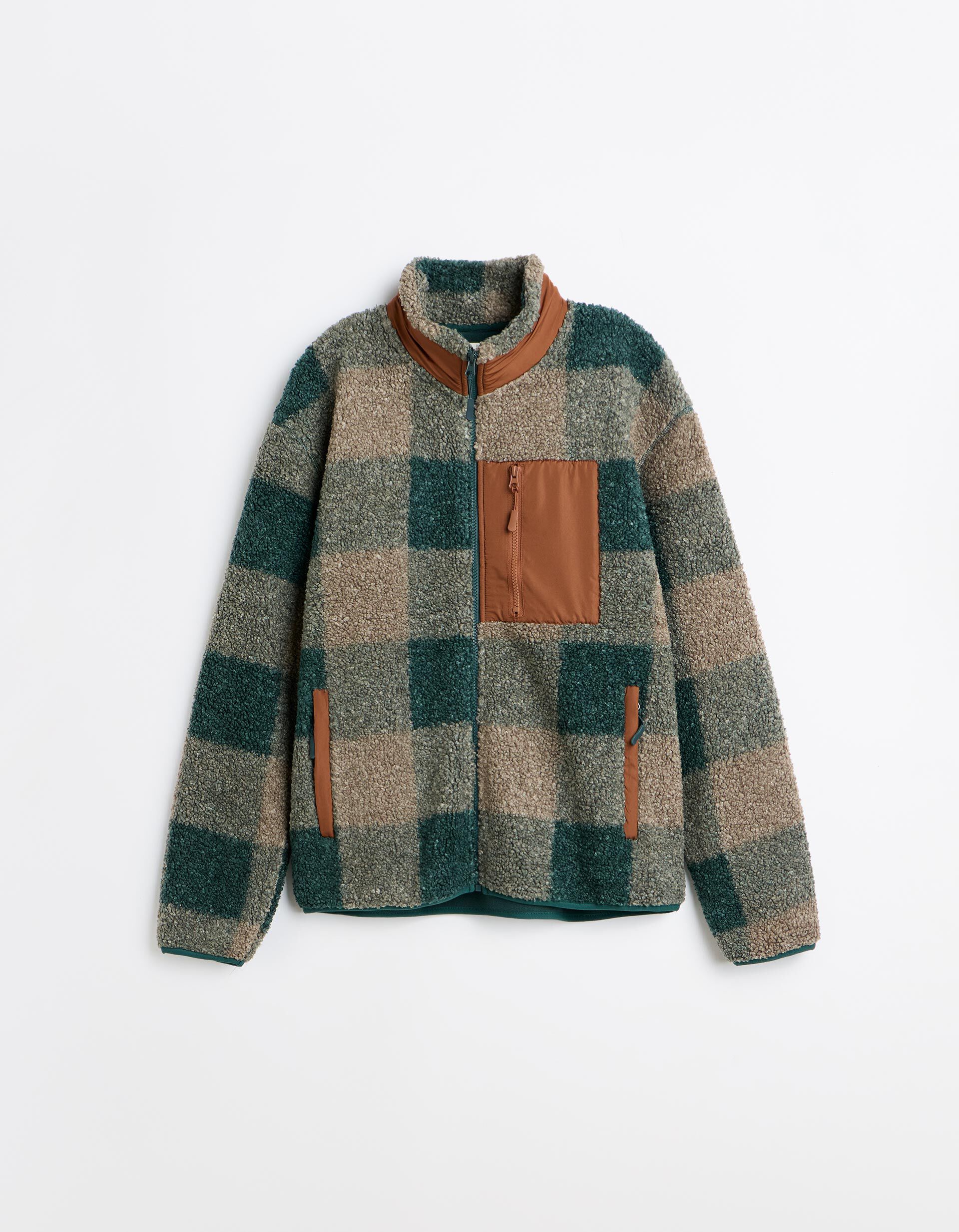 Comprar Online Casaco Em Sherpa, Homem, Verde Escuro