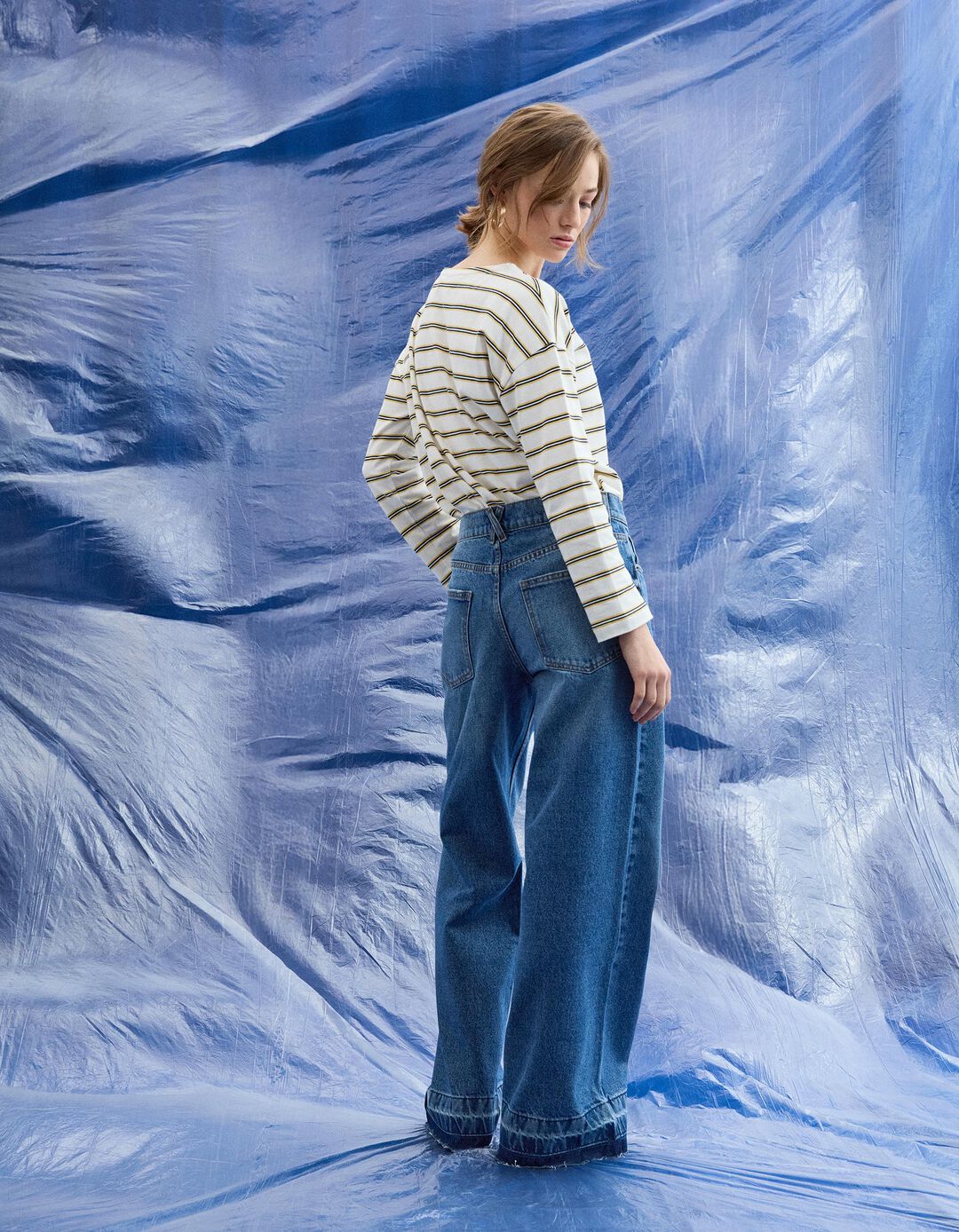 T-shirt Manga Comprida, Mulher, Amarelo Claro