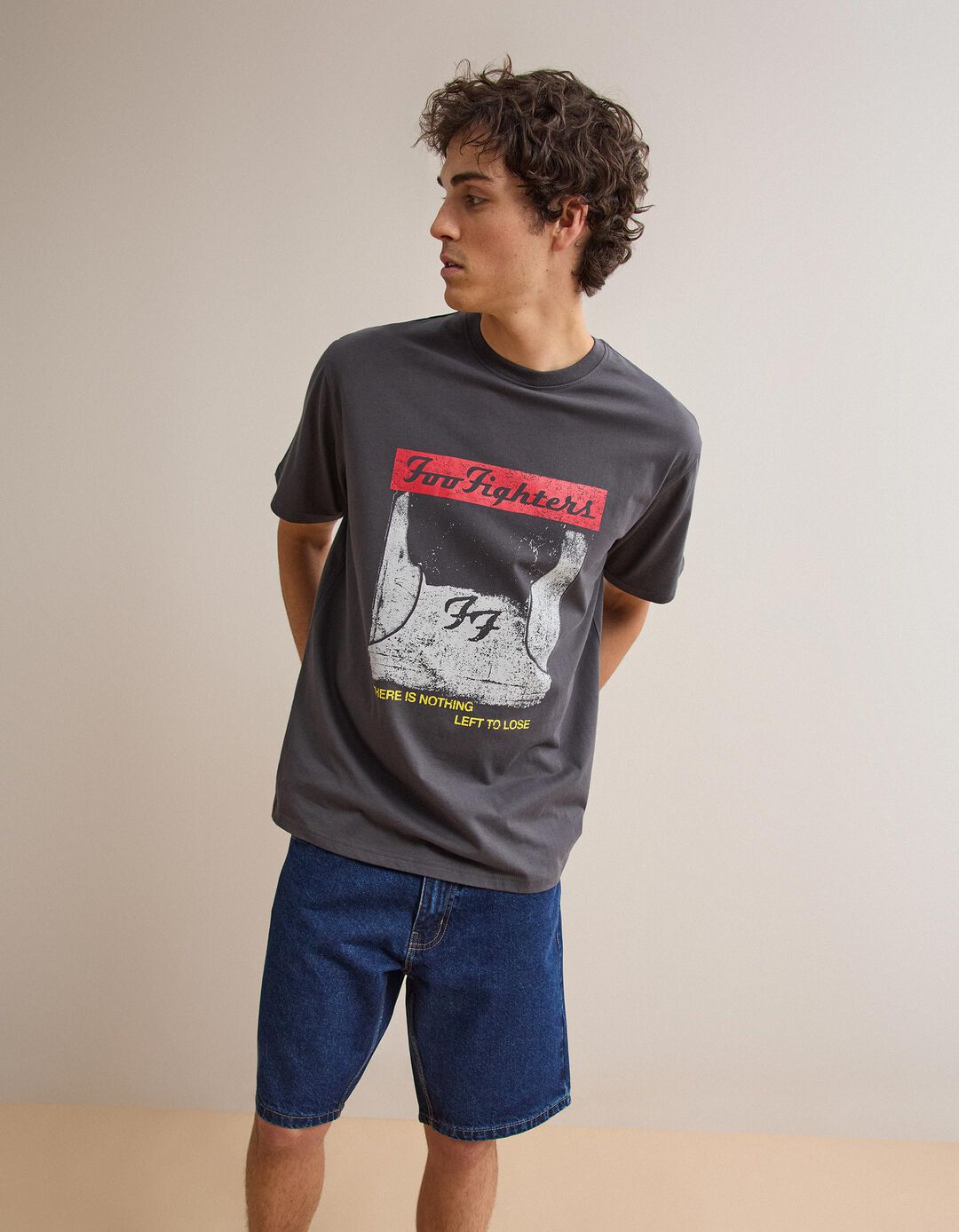 T-shirt Foo Fighters, Homem, Cinzento Escuro