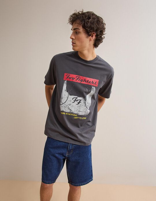 Comprar Online T-shirt Foo Fighters, Homem, Cinzento Escuro
