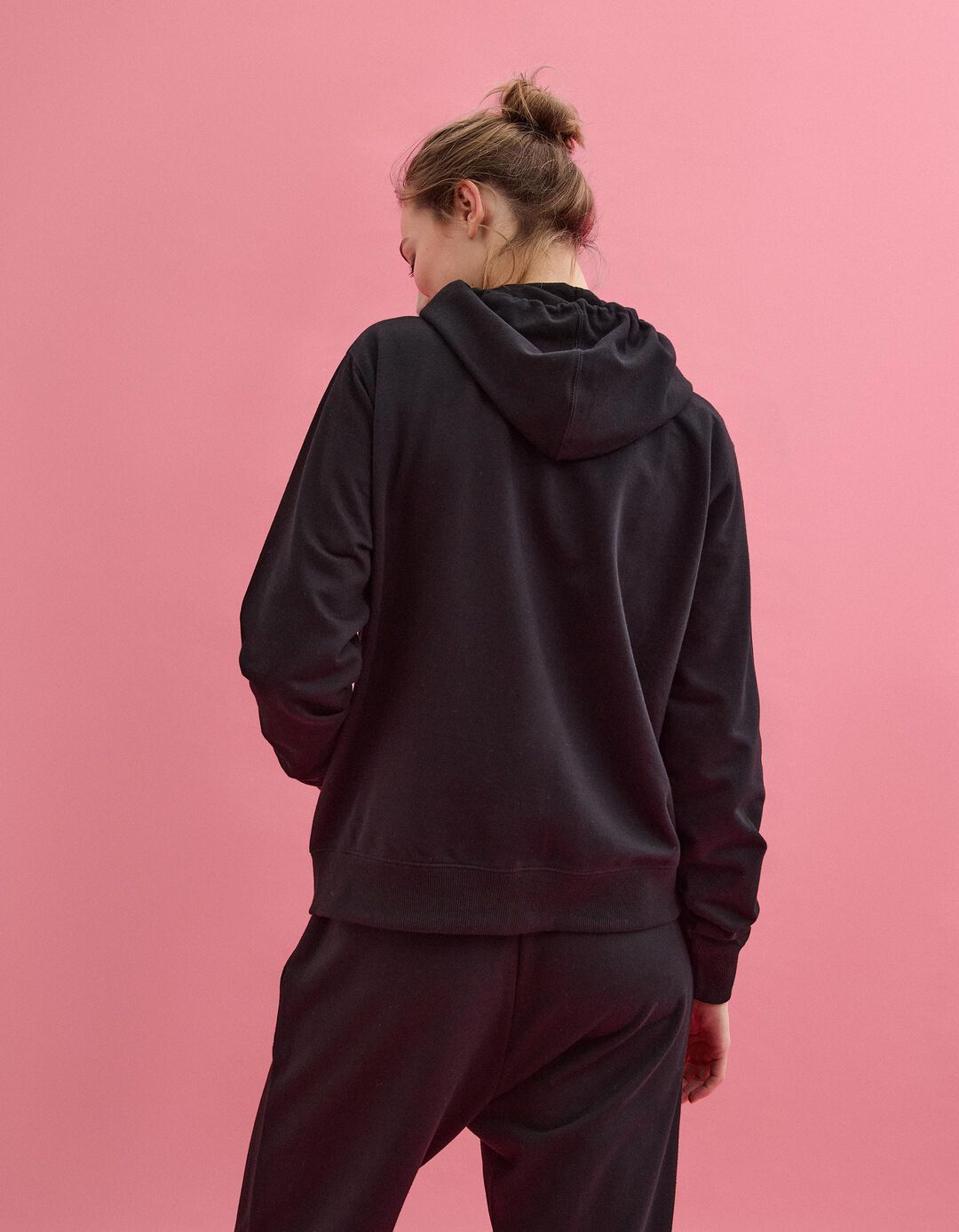 Casaco com Capuz, Mulher, Preto