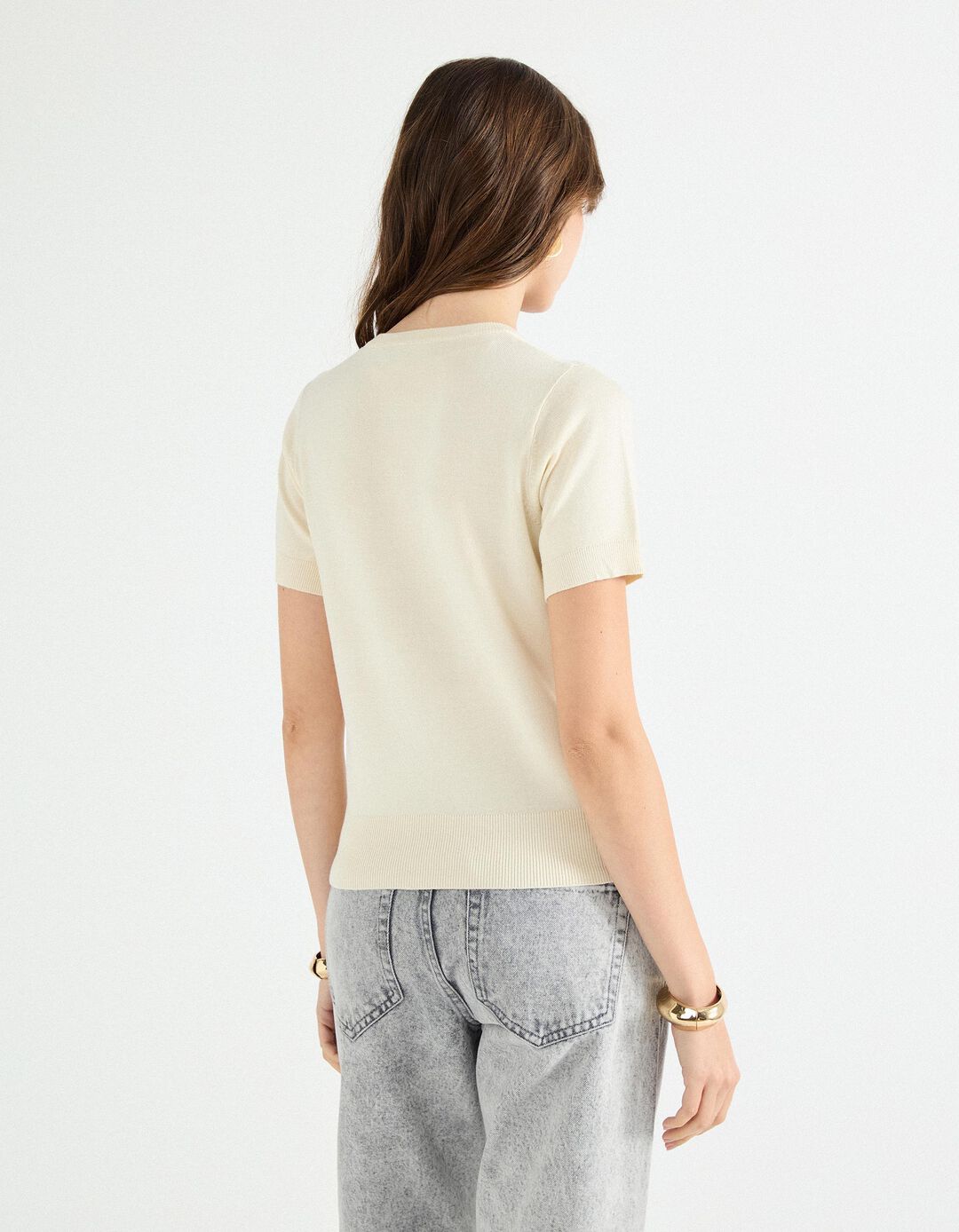 Camisola de Malha, Mulher, Branco 