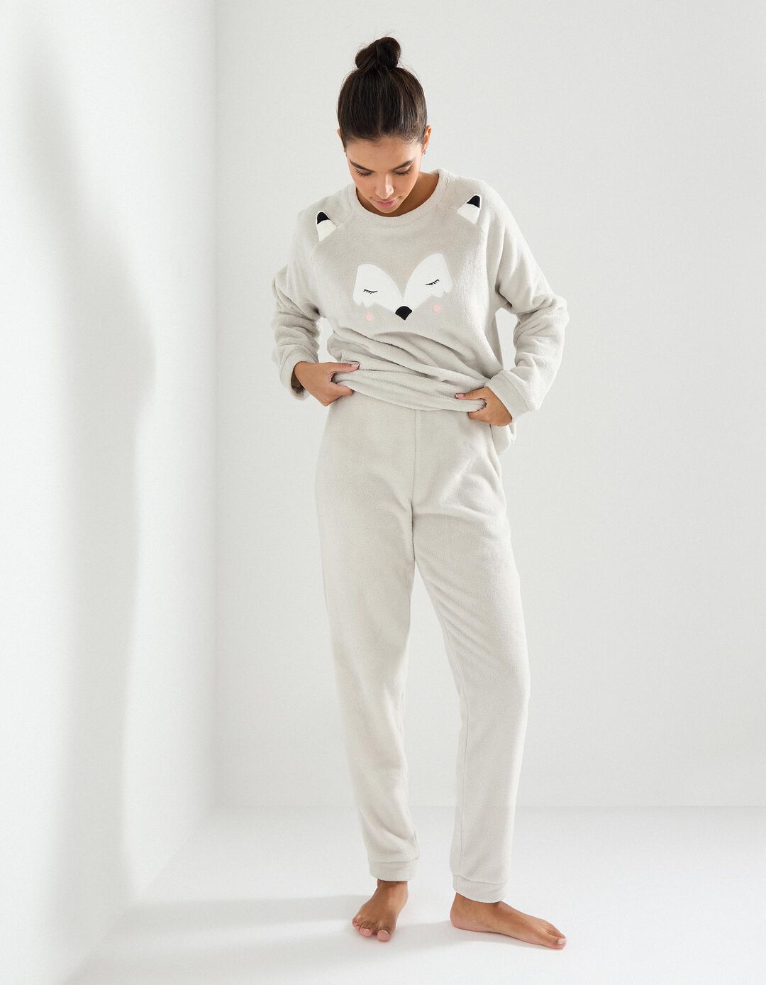 Pijama, Mulher, Cinzento Claro 