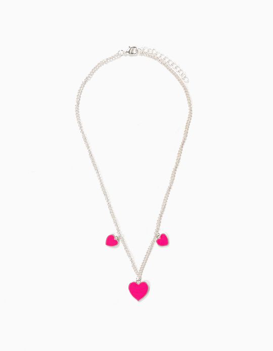 Colar Prateado Cora&ccedil;&otilde;es