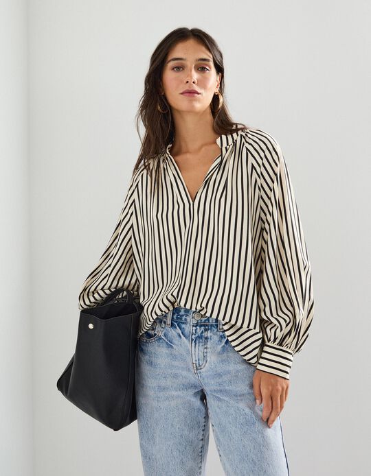 Comprar Online Blusa Riscas, Mulher, Branco