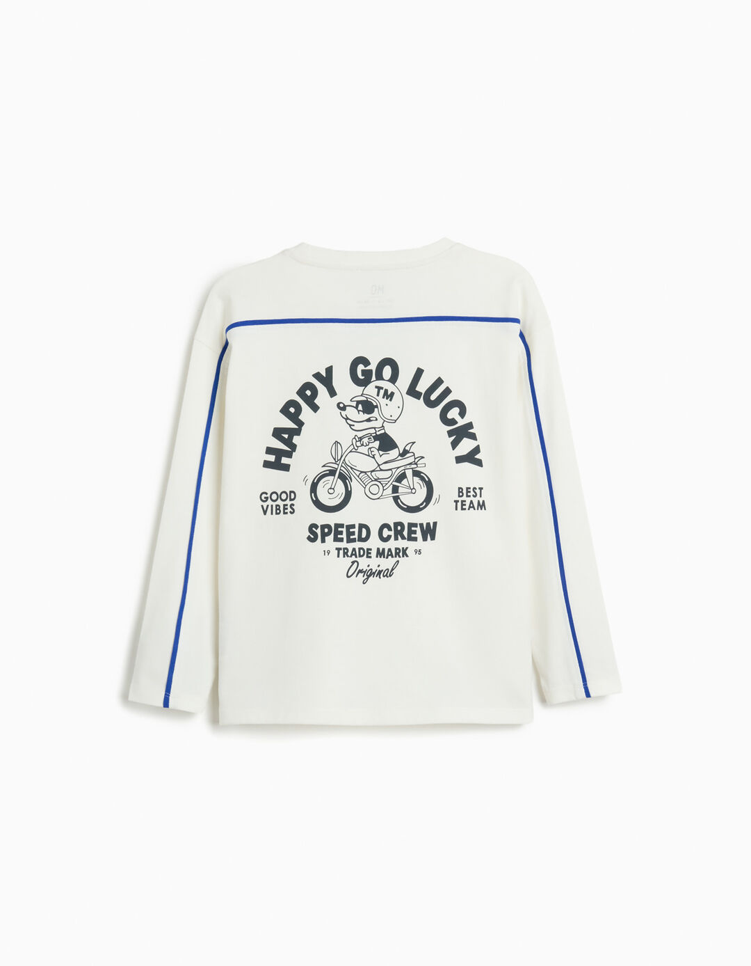 T-shirt de Manga Comprida, Menino, Branco