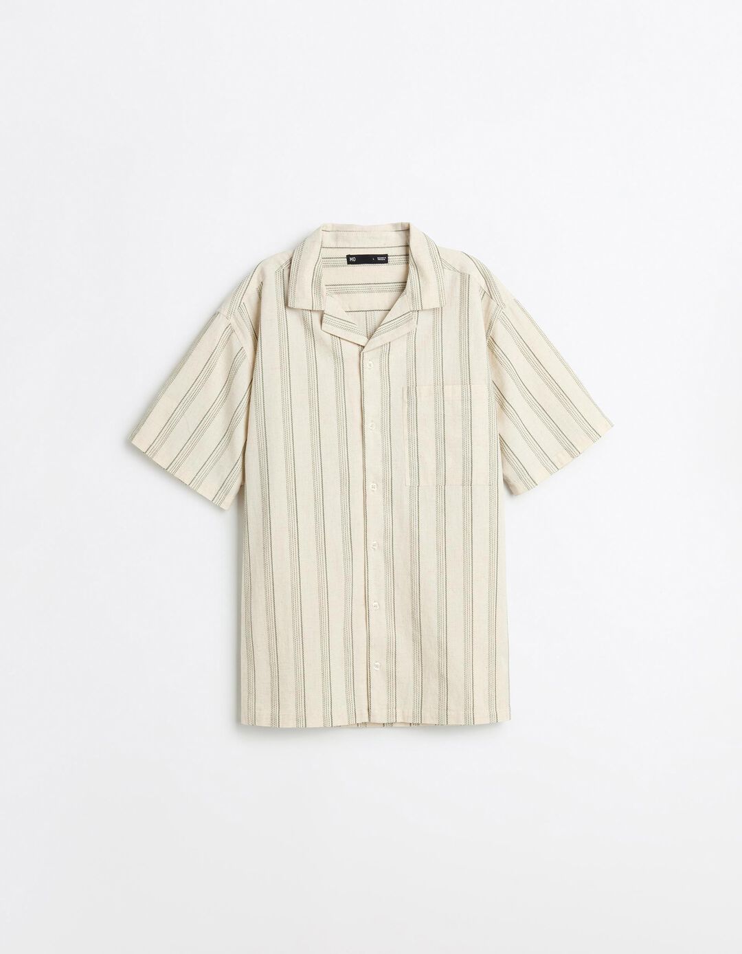 Camisa Resort com Linho, Homem, Bege Claro
