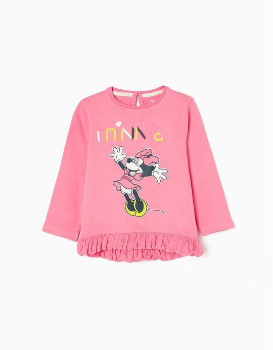 Long-Sleeve Cotton T-shirt for Baby Girls 'Minnie', Pink