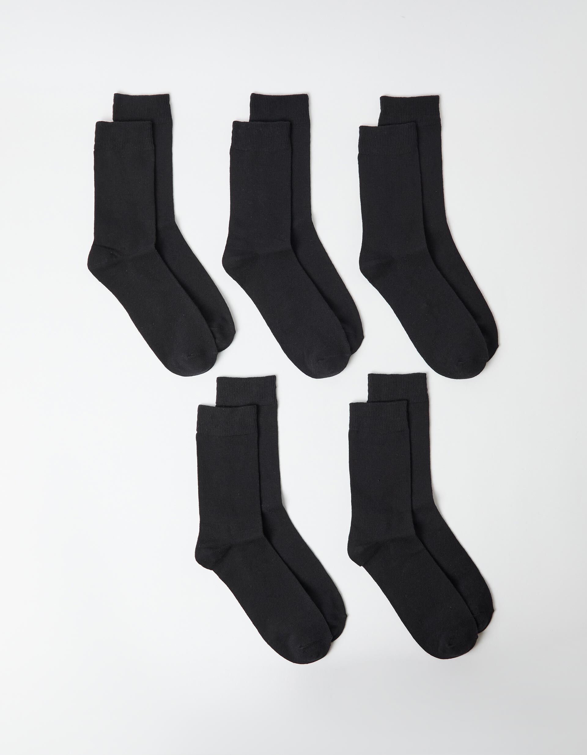 Comprar Online Pack 5 Pares de Meias Lisas, Homem, Preto