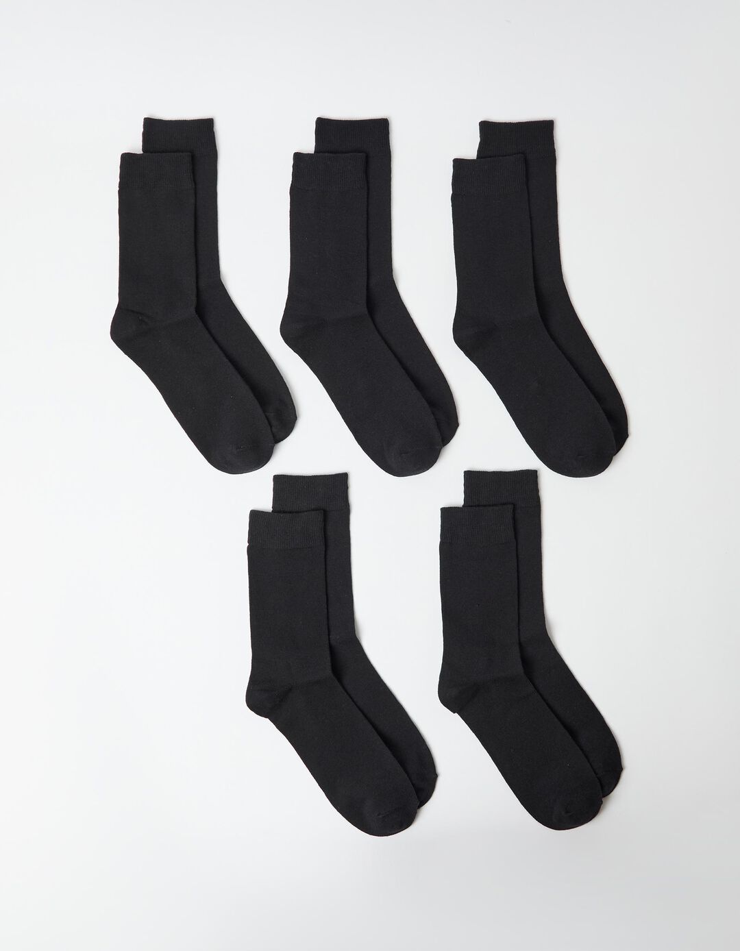 Pack 5 Pares de Meias Lisas, Homem, Preto