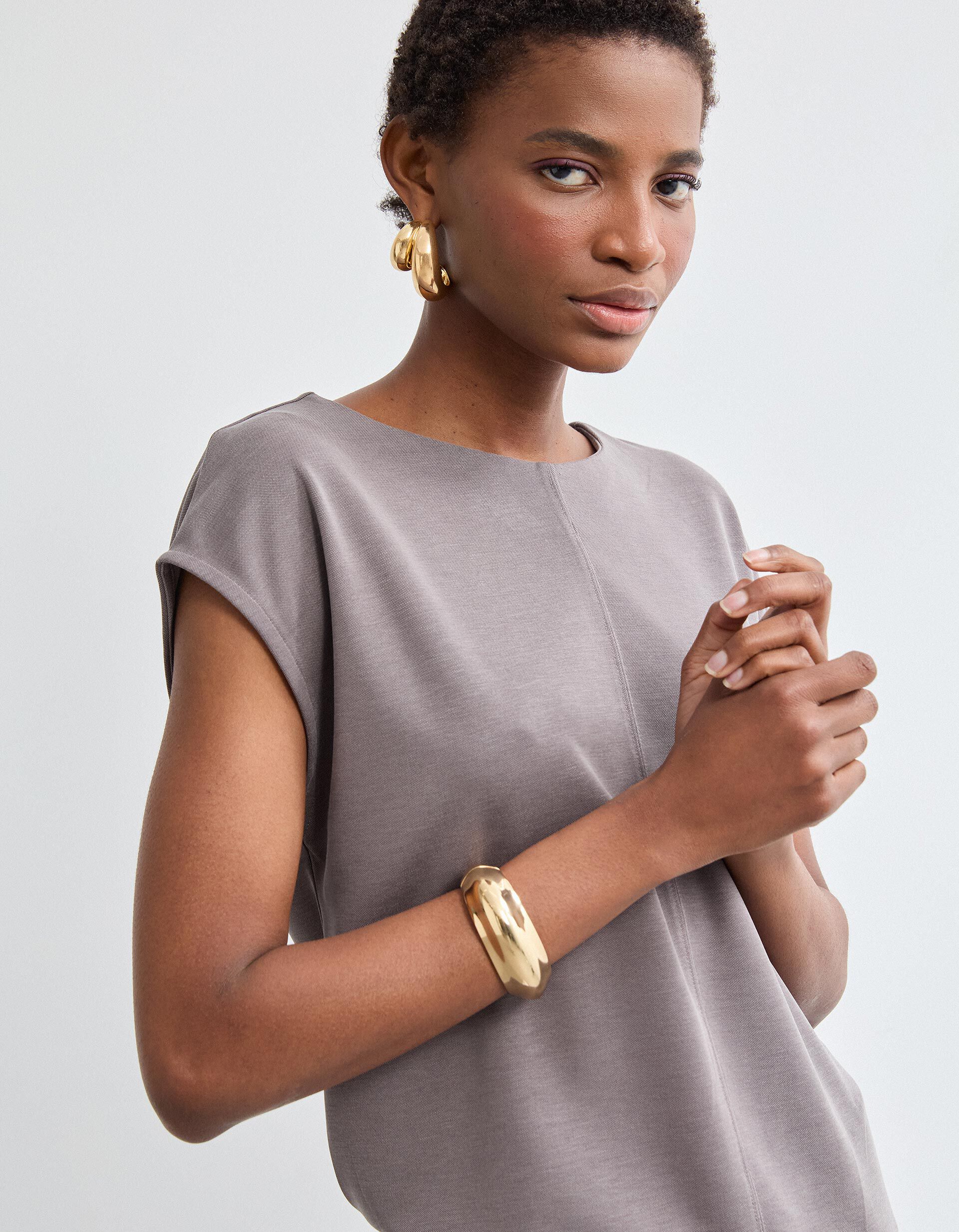 Comprar Online T-shirt, Mulher, Cinzento