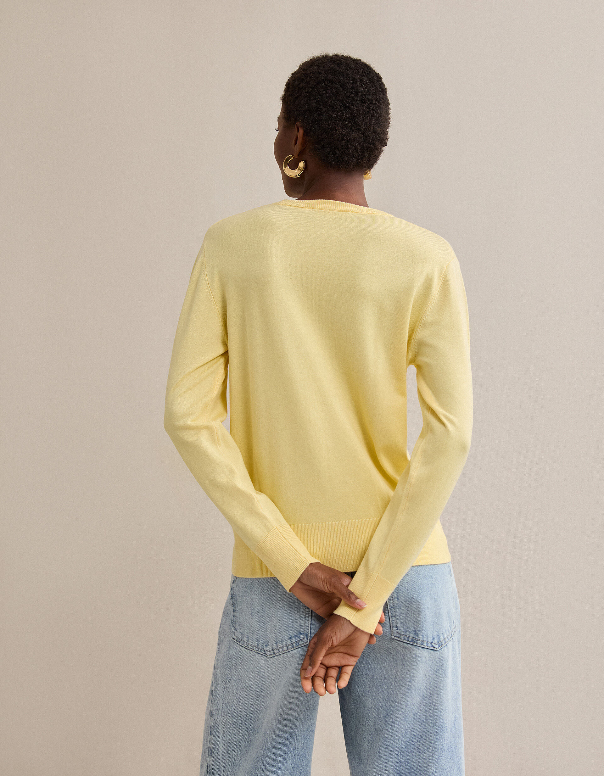 Comprar Online Camisola de Malha, Mulher, Amarelo Claro