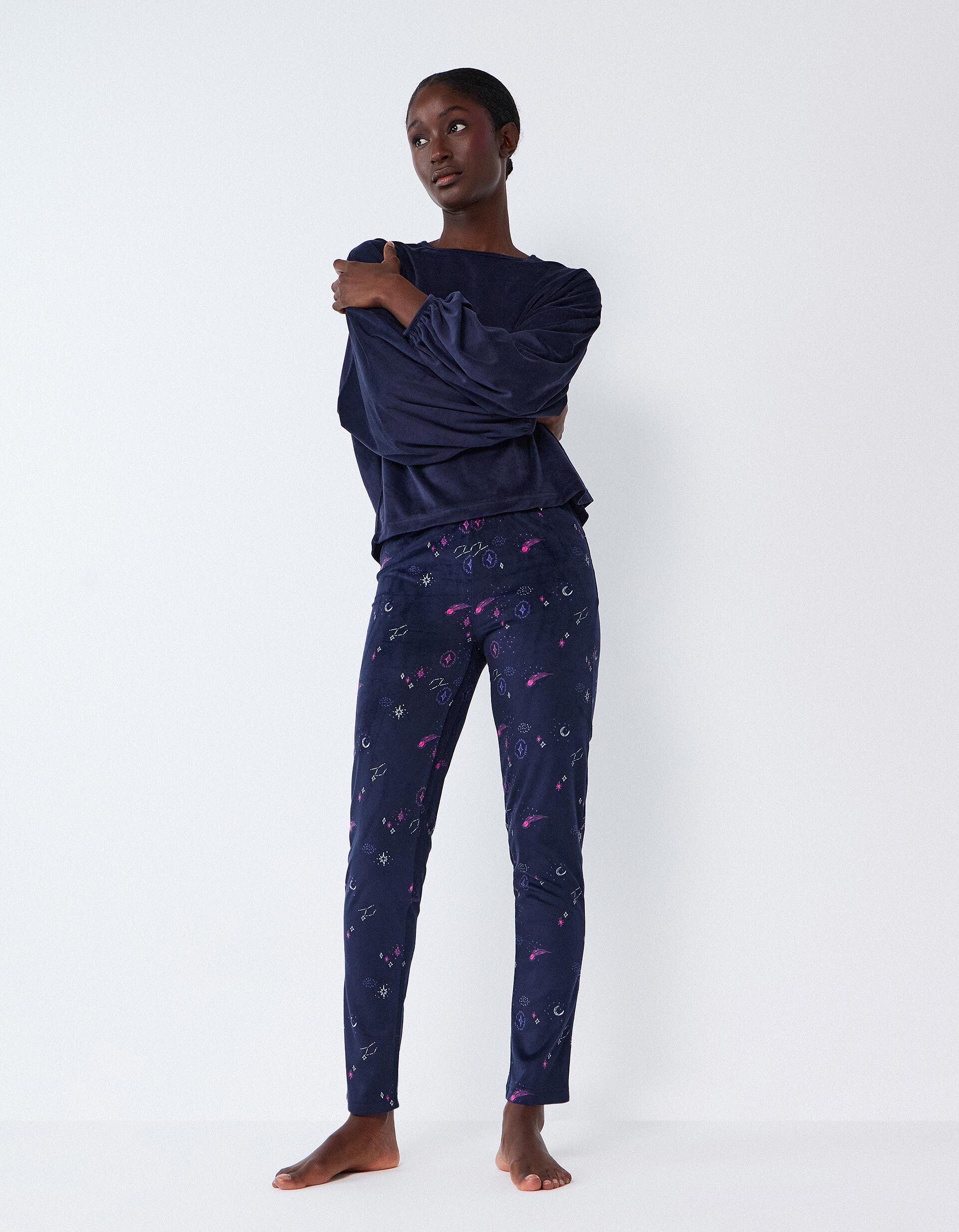 Comprar Online Pijama Aveludado, Mulher, Azul Escuro