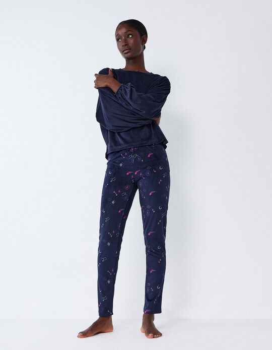 Comprar Online Pijama Aveludado, Mulher, Azul Escuro