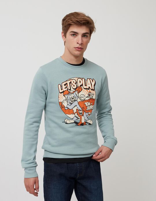 Sweatshirt 'Tom and Jerry', Homem, Azul