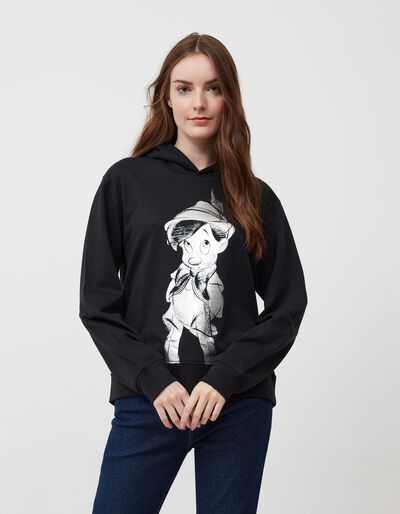 Hooded 'Disney' Sweatshirt, Women, Black