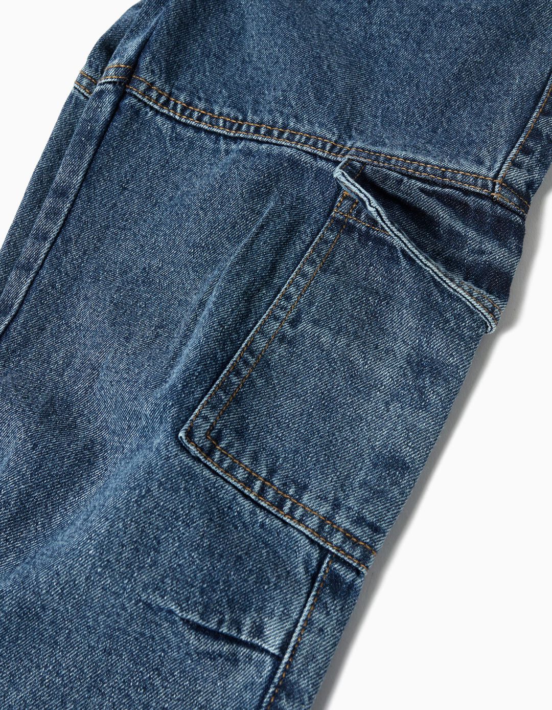 Calças de Ganga Cargo, Menino, Azul