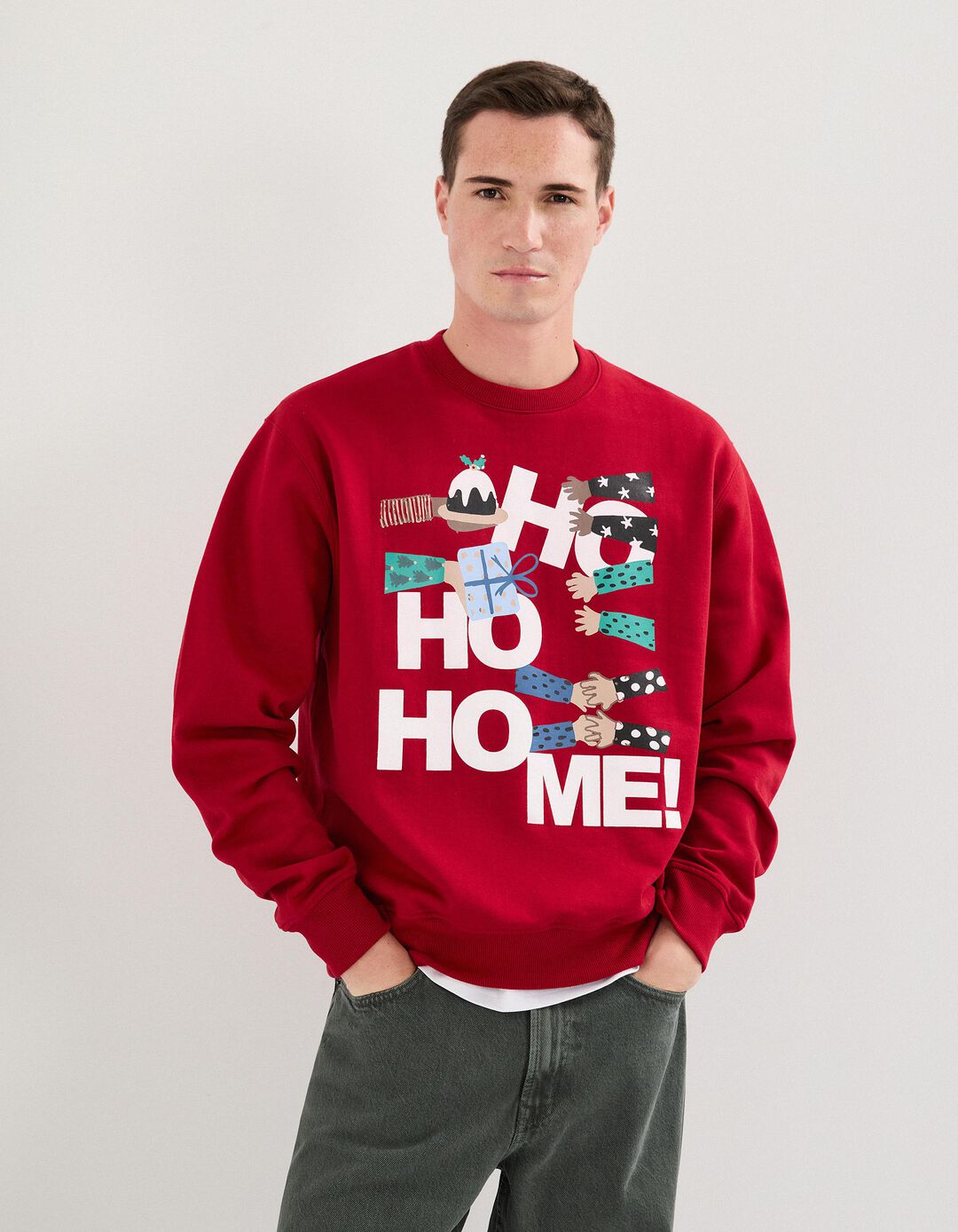 Sweatshirt de Natal, Homem, Vermelho