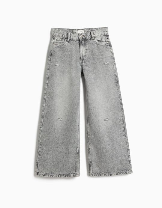Comprar Online Cal&ccedil;as De Ganga Wide Leg, Menina, Cinzento Claro