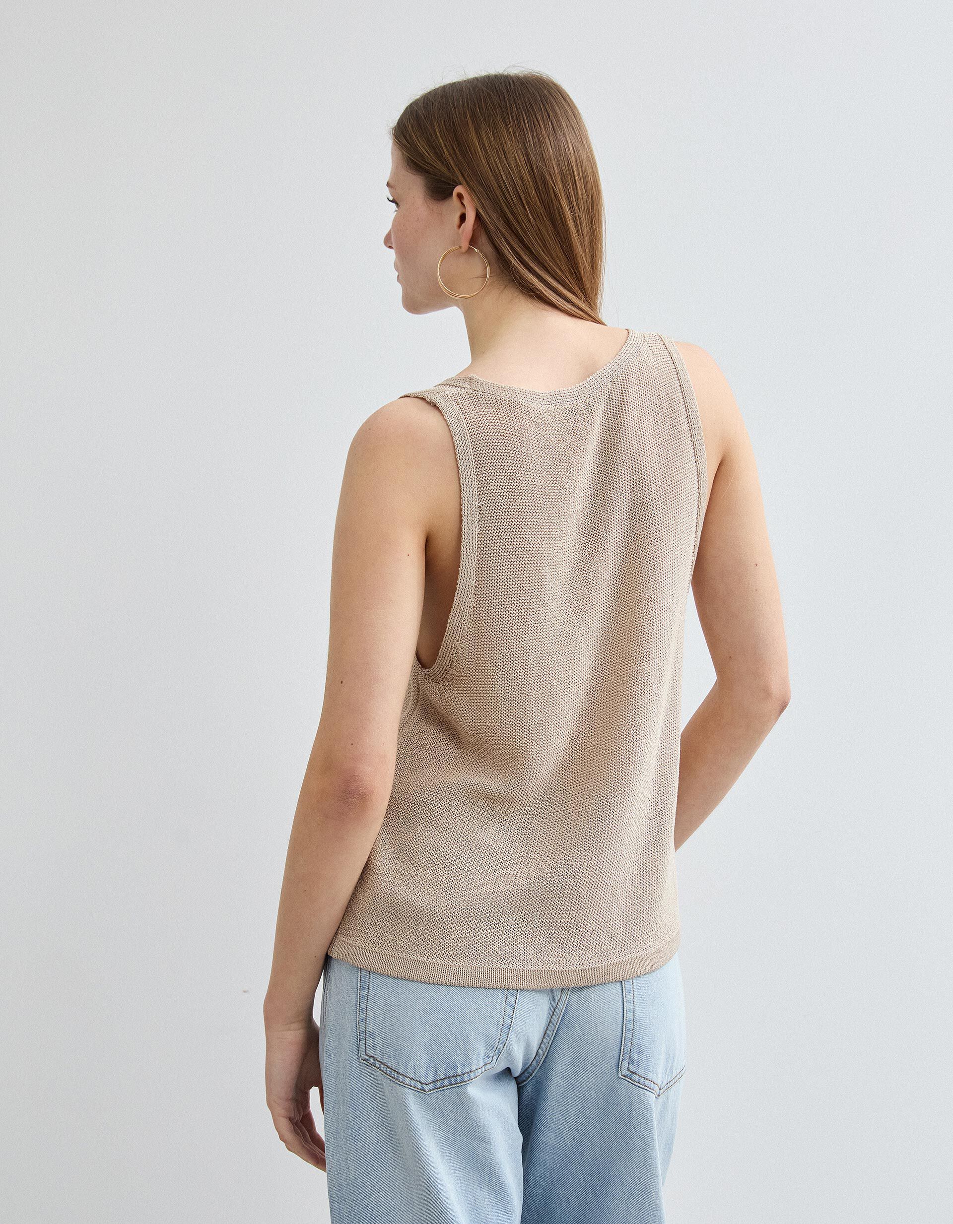 Comprar Online Top Malha, Mulher, Bege Claro