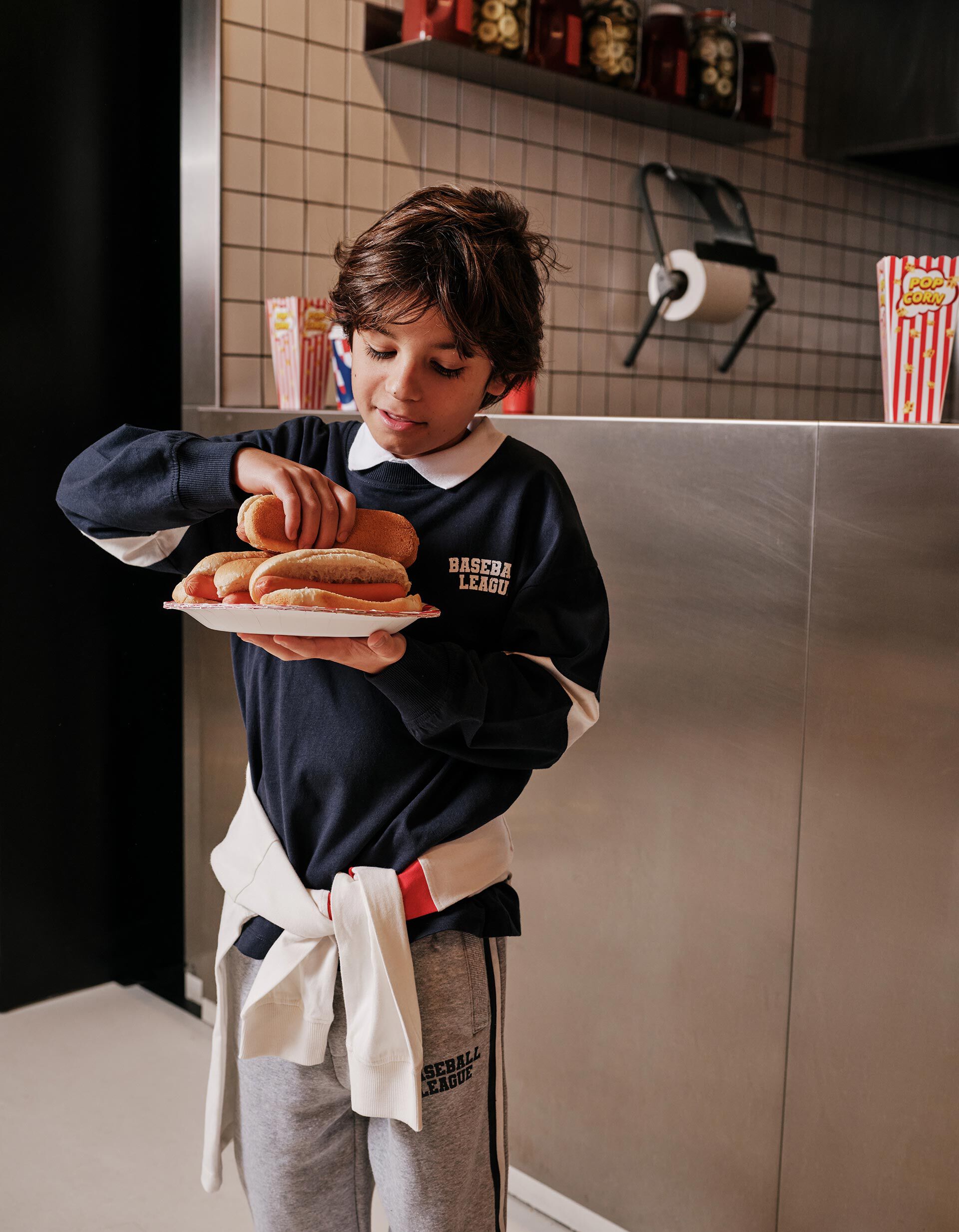 Comprar Online T-shirt de Manga Comprida, Menino, Azul Escuro