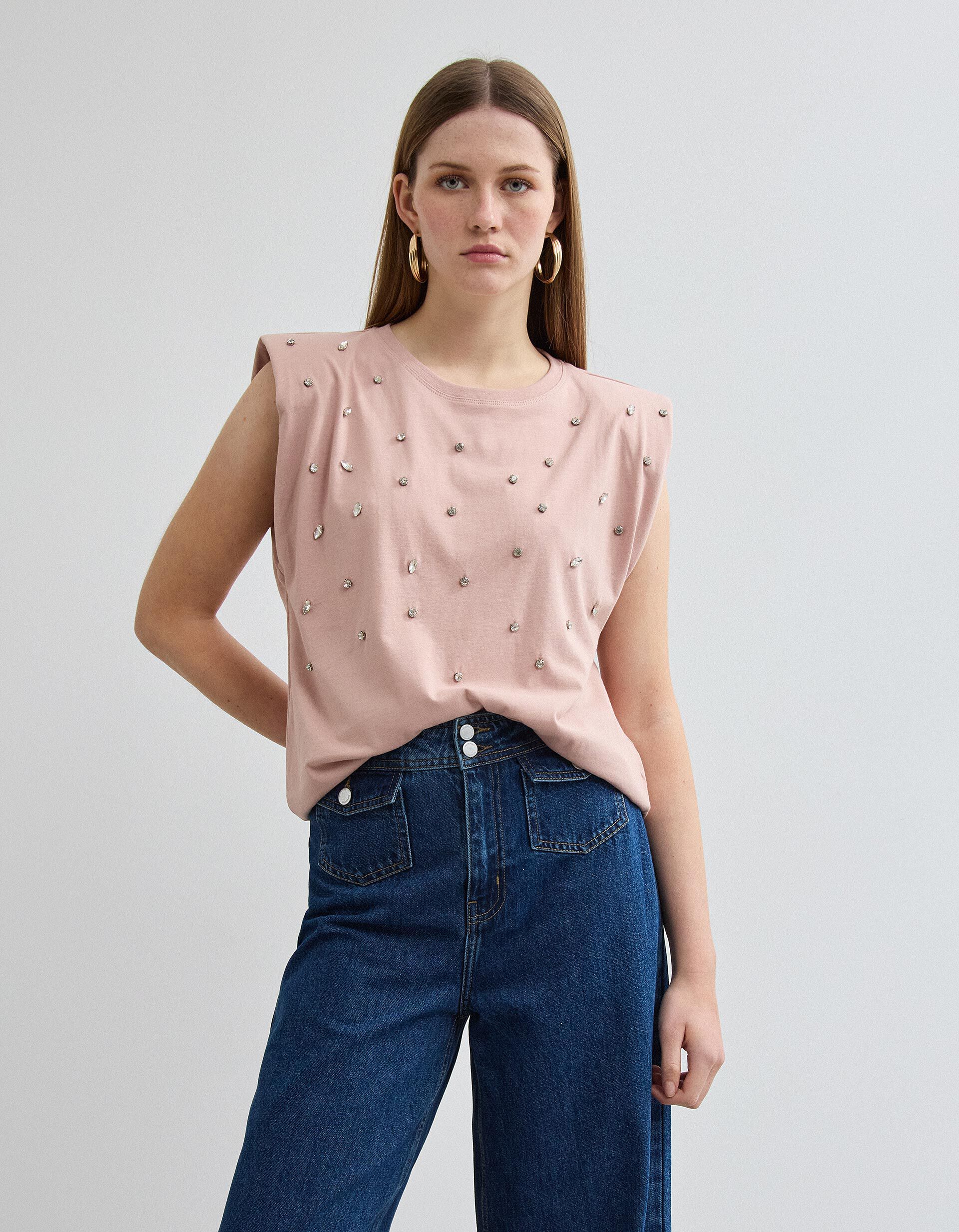 Comprar Online T-shirt Ombreiras, Mulher, Rosa Claro