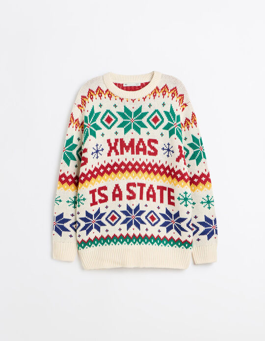 Comprar Online Camisola De Malha De Natal, Homem, Cru