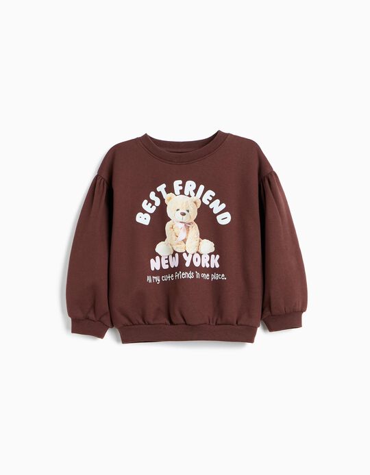 Comprar Online Sweatshirt Estampada, Menina, Castanho