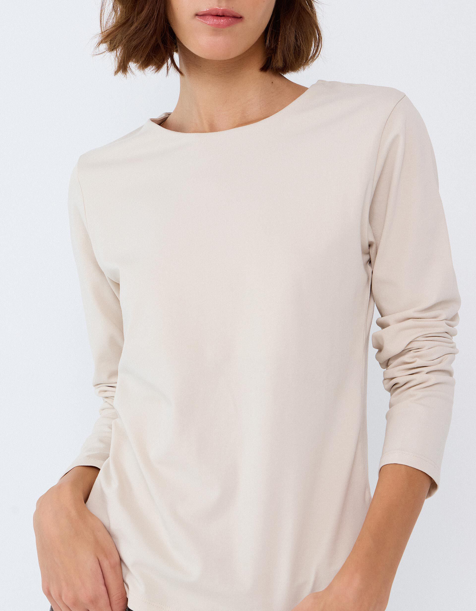 Comprar Online Camisola De Manga Comprida, Mulher, Bege Claro