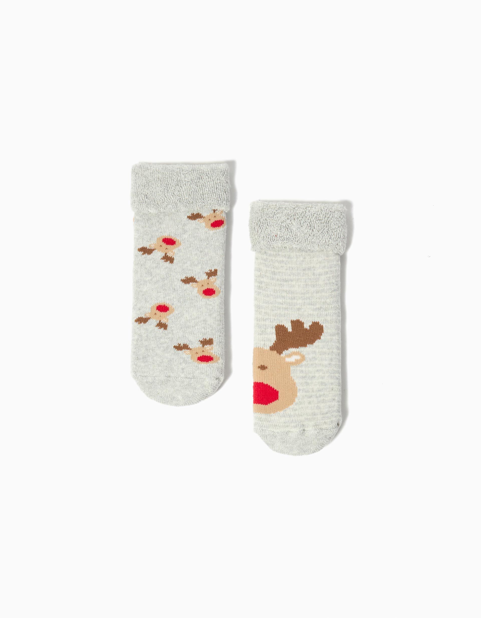 Comprar Online Pack 2 Pares de Meias Antiderrapante, Menino, Cinzento