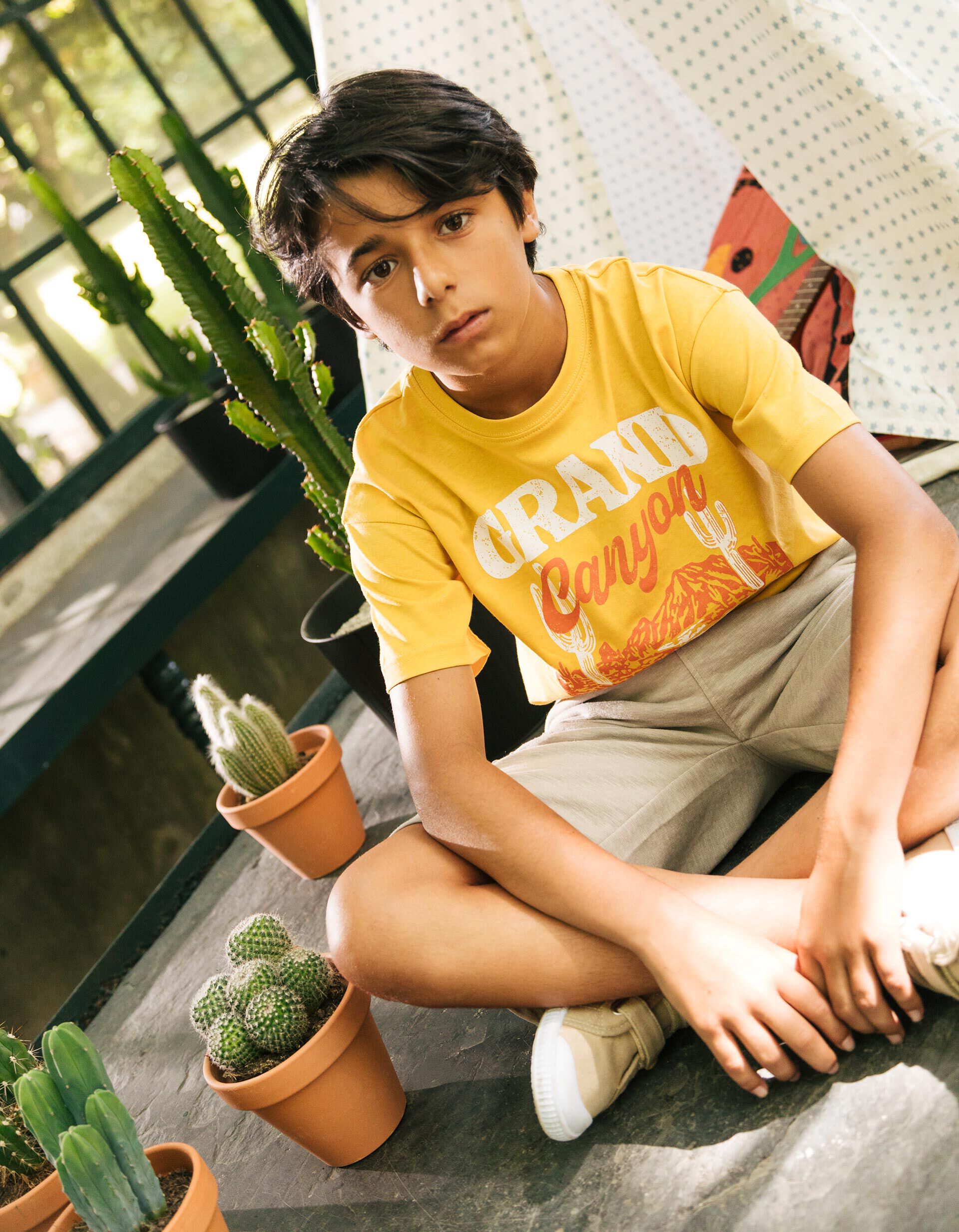 Comprar Online T-shirt Print, Menino, Amarelo Escuro