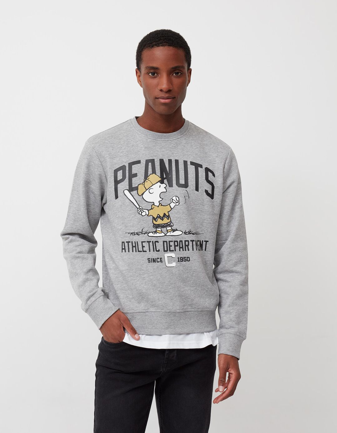 Sweatshirt 'Peanuts', Homem, Cinzento