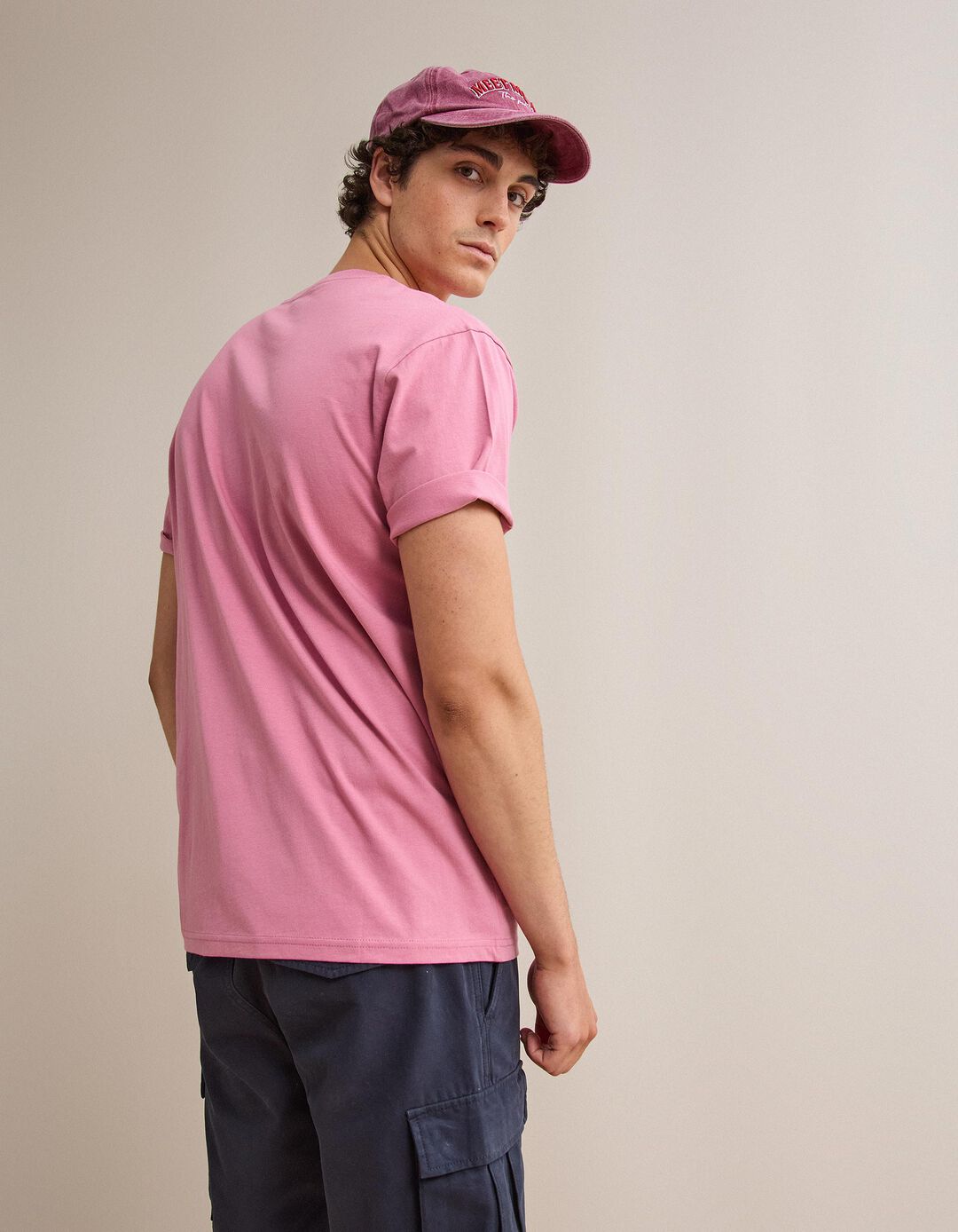 T-shirt Manga Curta, Homem, Rosa