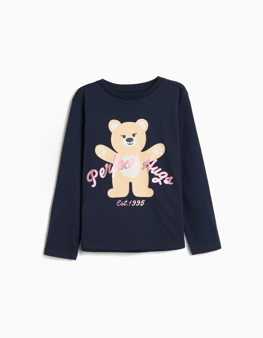 Comprar Online T-shirt de Manga Comprida, Menina, Azul Escuro