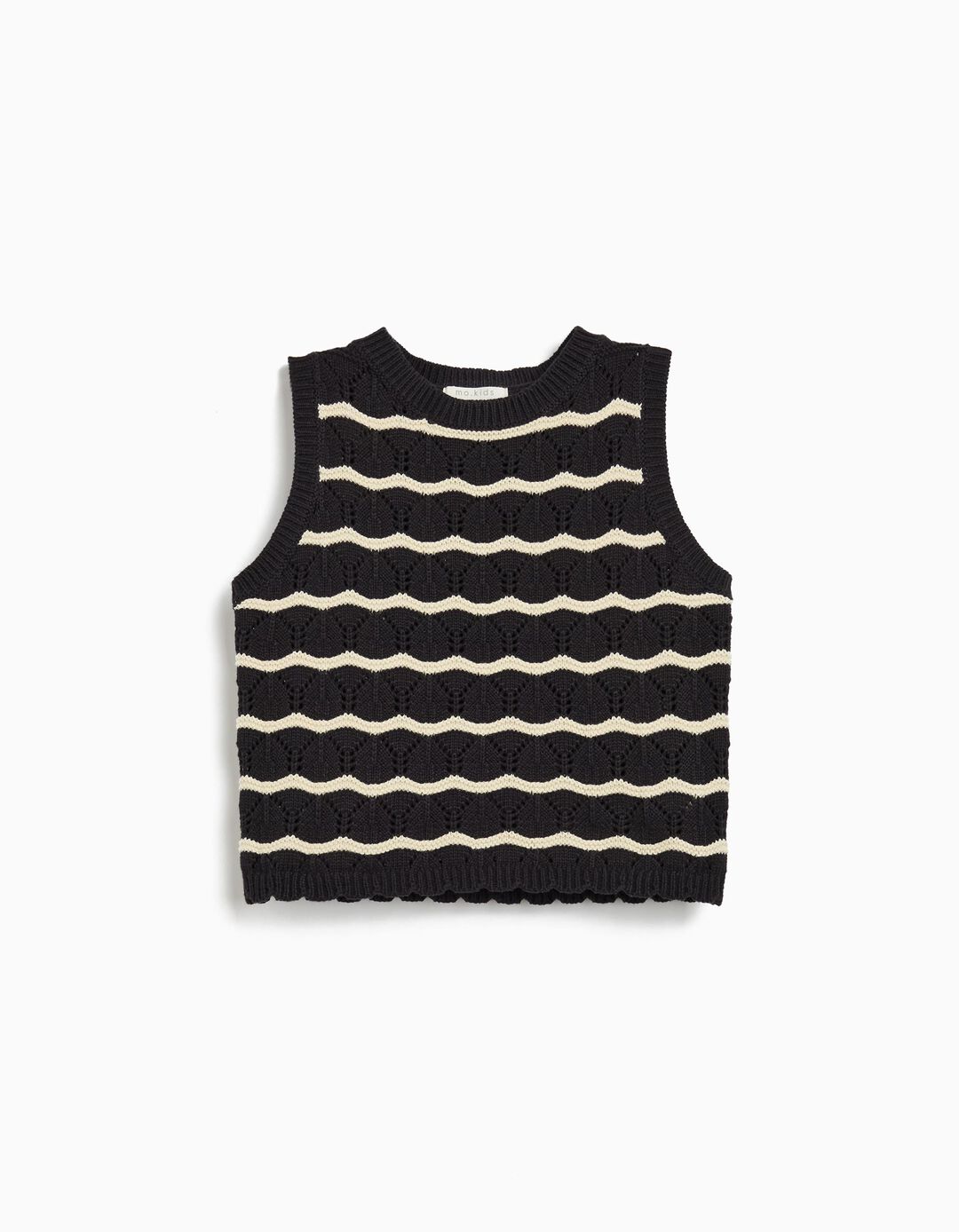 Top Crochet, Menina, Preto 