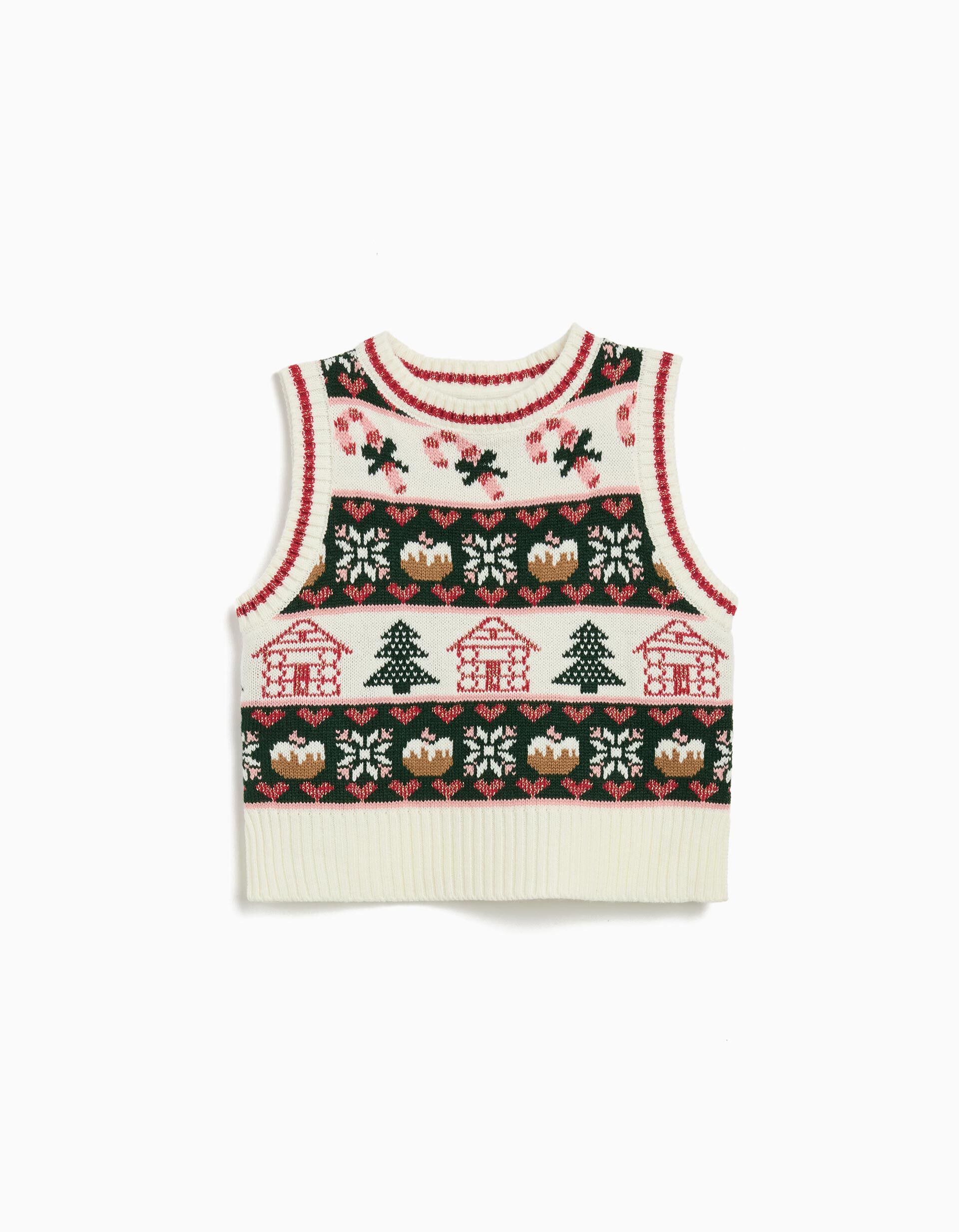 Comprar Online Colete de Malha, Menina, Bege Claro