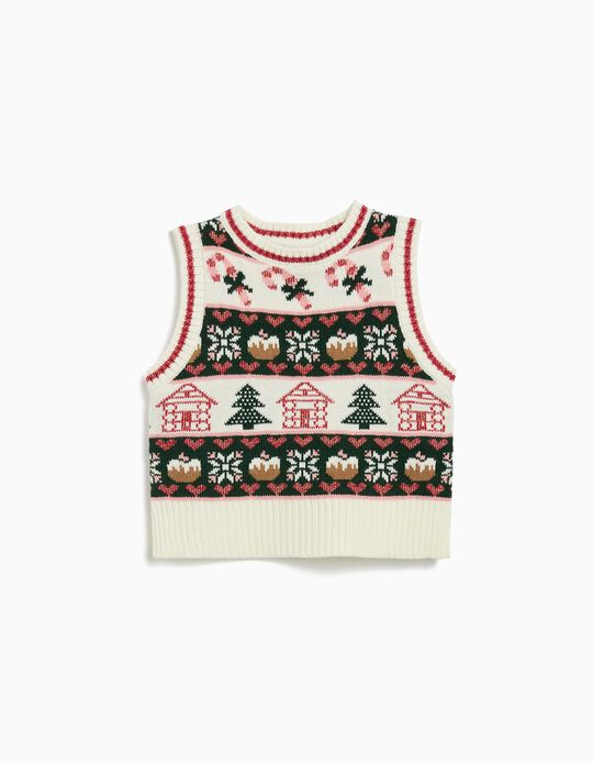 Comprar Online Colete de Natal, Menina, Bege Claro