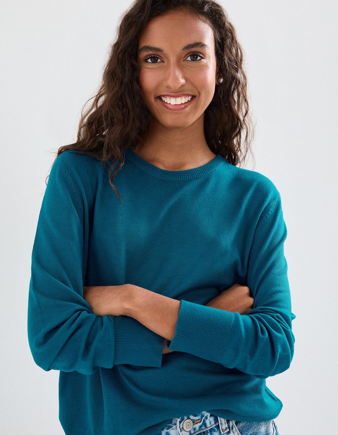 Camisola de Malha, Mulher, Azul