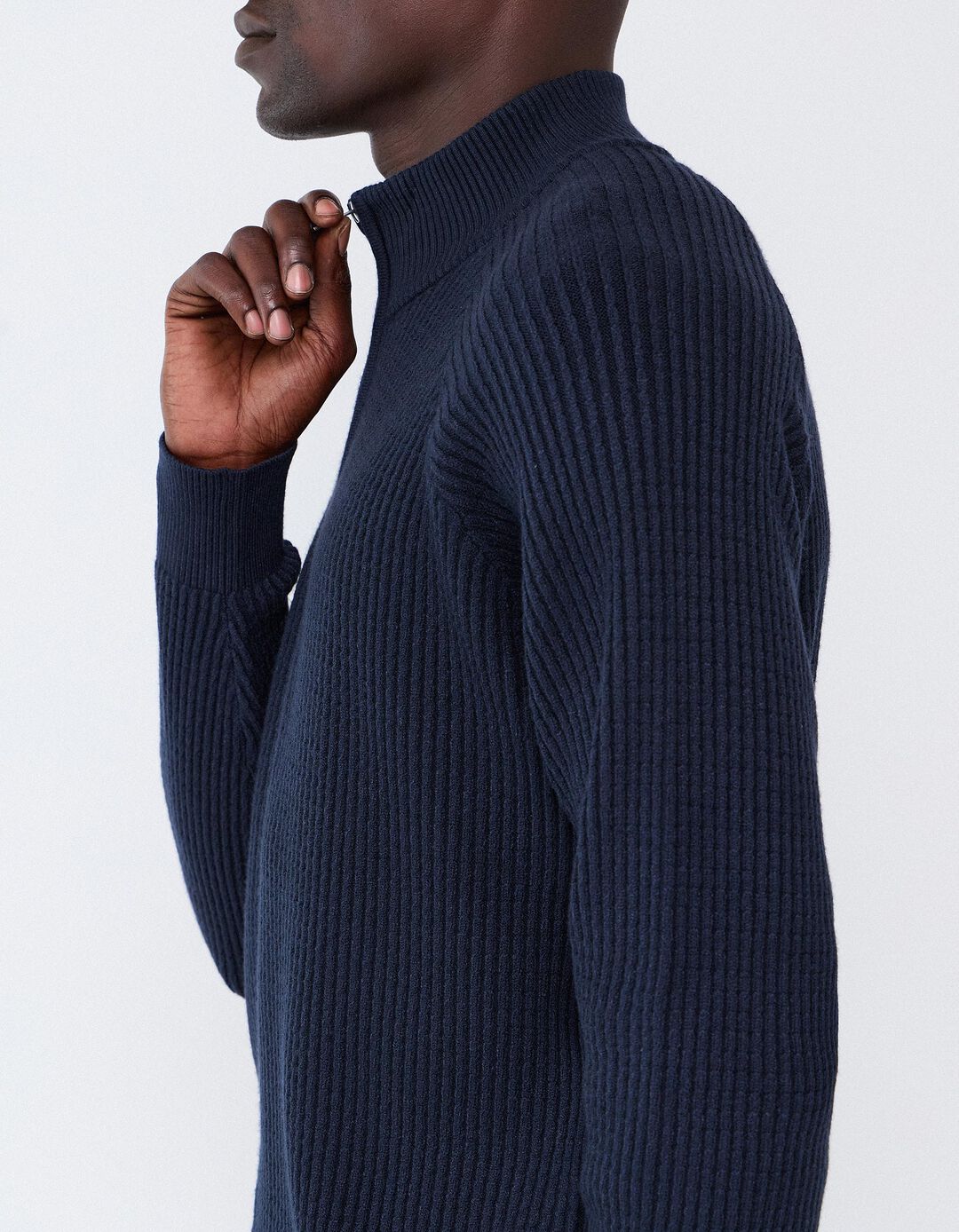 Camisola Com Meio Fecho, Homem, Azul Escuro
